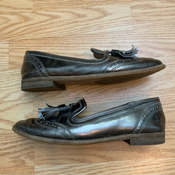 Louise et Cie silver tassel loafers lo Joey size 7M 37 Oxford tassels shiny - Picture 12 of 12